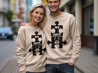 Puzzle Sweatshirts, We Just Fit Sweatshirts, Couple Sweatshirts, Anniversary Gift, Puzzlers Gift, Puzzle Club Shirts, BFF Sweatshirts