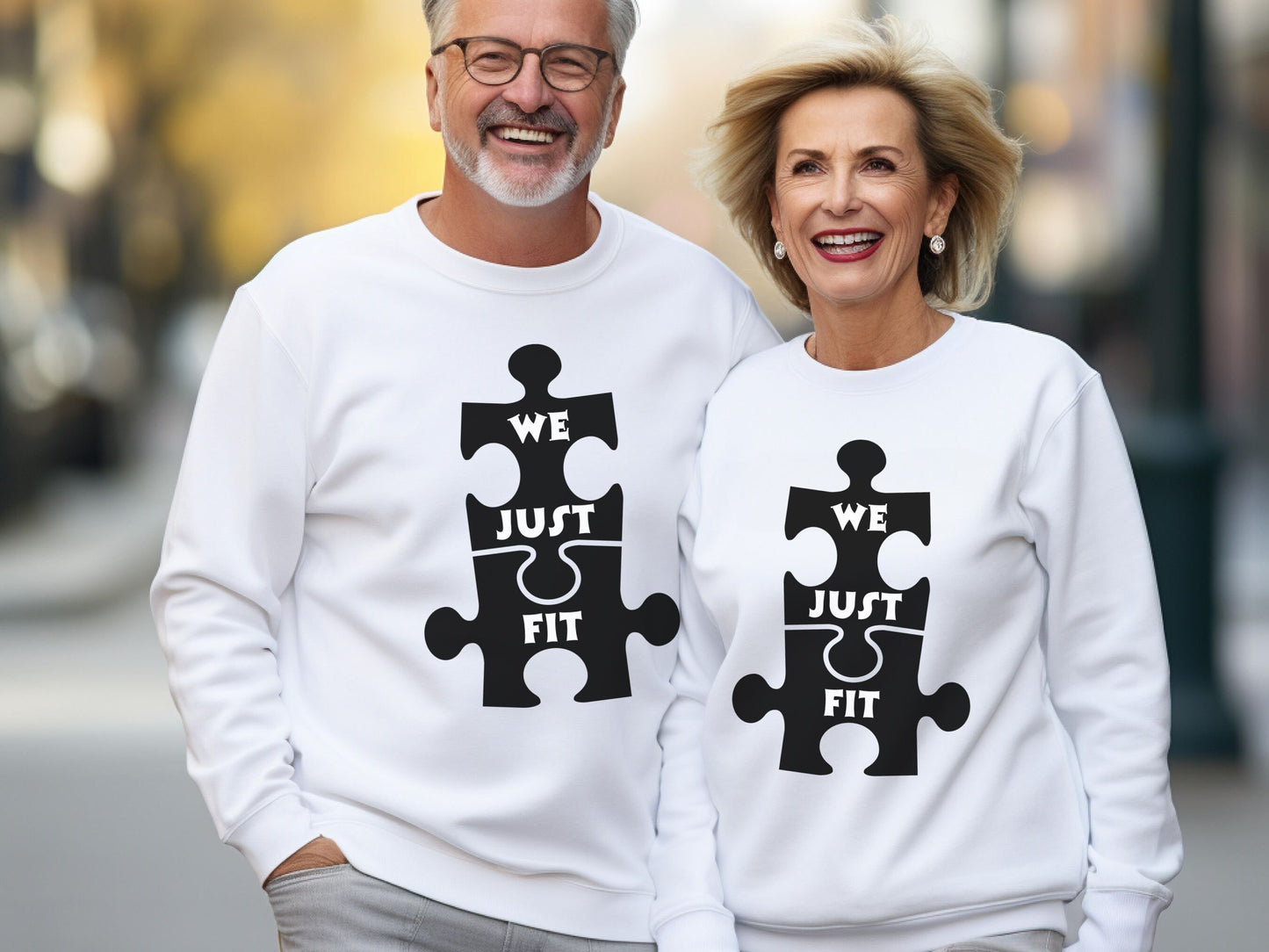 Puzzle Sweatshirts, We Just Fit Sweatshirts, Couple Sweatshirts, Anniversary Gift, Puzzlers Gift, Puzzle Club Shirts, BFF Sweatshirts