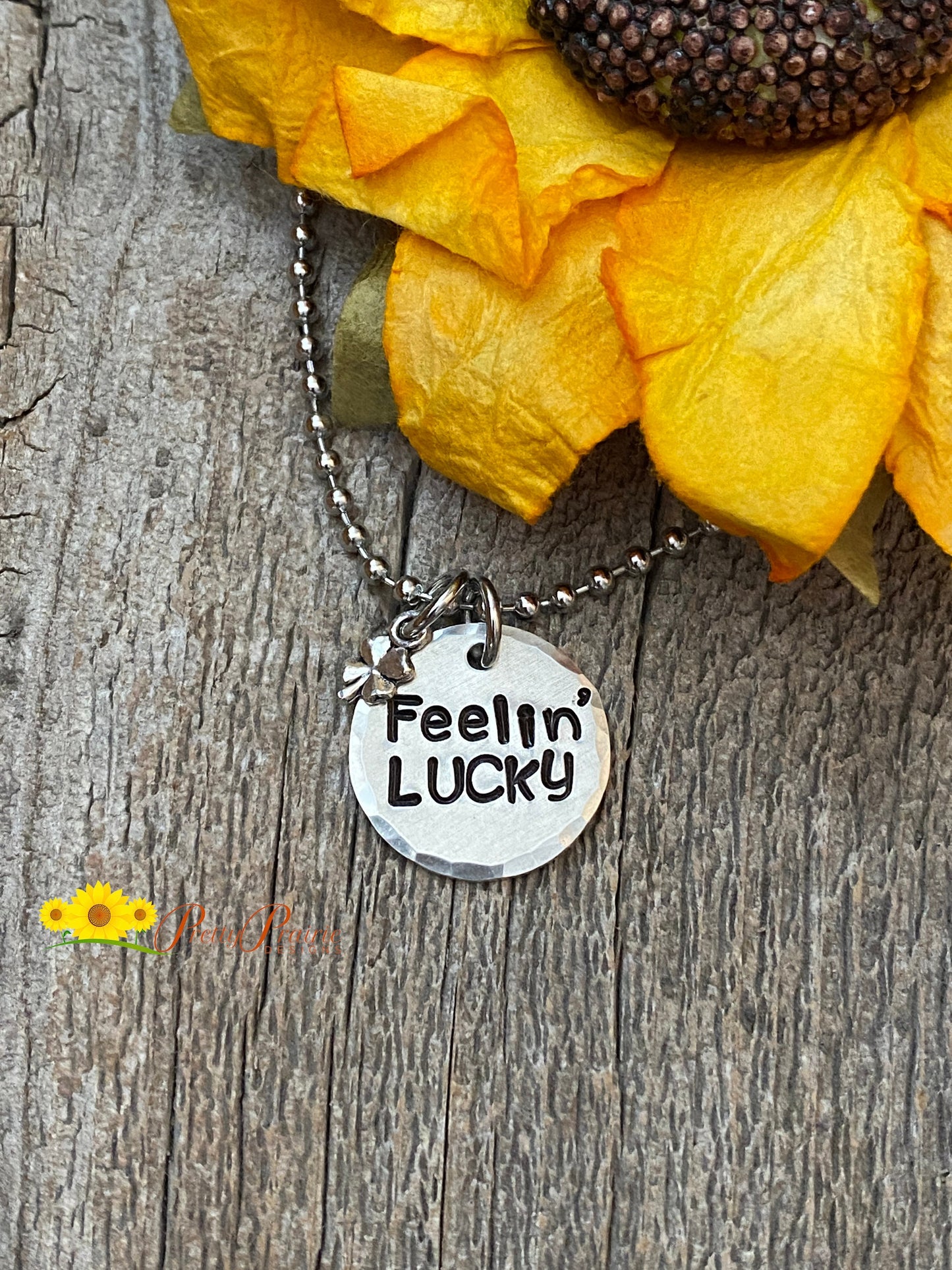 Feeling' Lucky Necklace, Custom Shamrock Necklace, St. Patrick's Day Jewelry, Irish Jewelry, Lucky Keychain, Four Leaf Clover Necklace