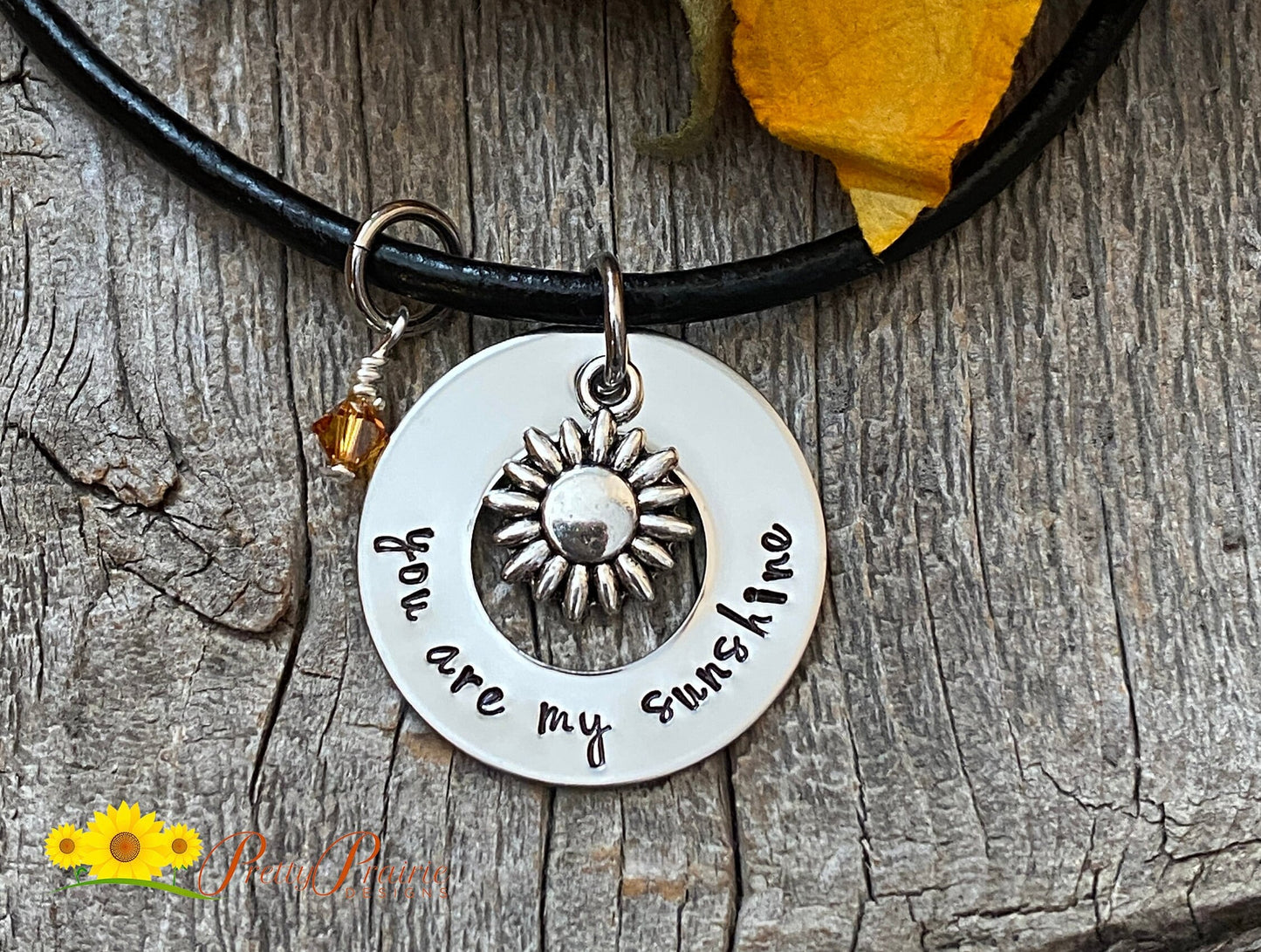 You are My Sunshine, Large Washer Necklace, Hand Stamped Sun Jewelry, Daughter Necklace, Custom Sunshine Necklace, Girlfriend Gift, Fiancé