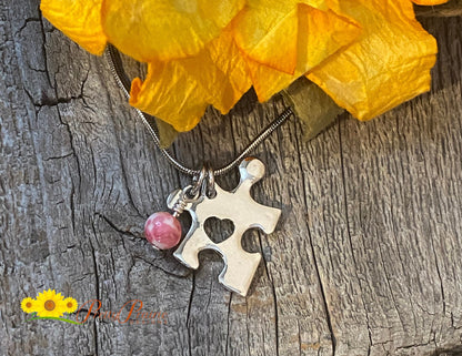 Puzzle Piece Necklace, Autism Jewelry, Autistic Awareness Necklace, Personalized Puzzle Necklace, Custom Puzzle Necklace, Woman's Valentine