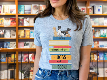 Dogs and Books T-Shirt, Book Shirt, ReadingShirt, Book Lover Shirt, Librarian Gift, Book Gift, Dog Lover Shirt, Dog Gift, I Love Dogs Shirt