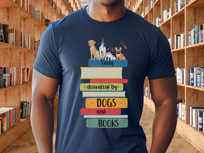 Dogs and Books T-Shirt, Book Shirt, ReadingShirt, Book Lover Shirt, Librarian Gift, Book Gift, Dog Lover Shirt, Dog Gift, I Love Dogs Shirt