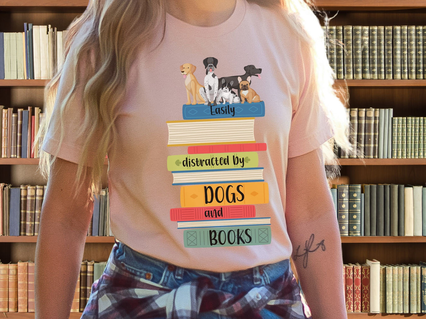 Dogs and Books T-Shirt, Book Shirt, ReadingShirt, Book Lover Shirt, Librarian Gift, Book Gift, Dog Lover Shirt, Dog Gift, I Love Dogs Shirt