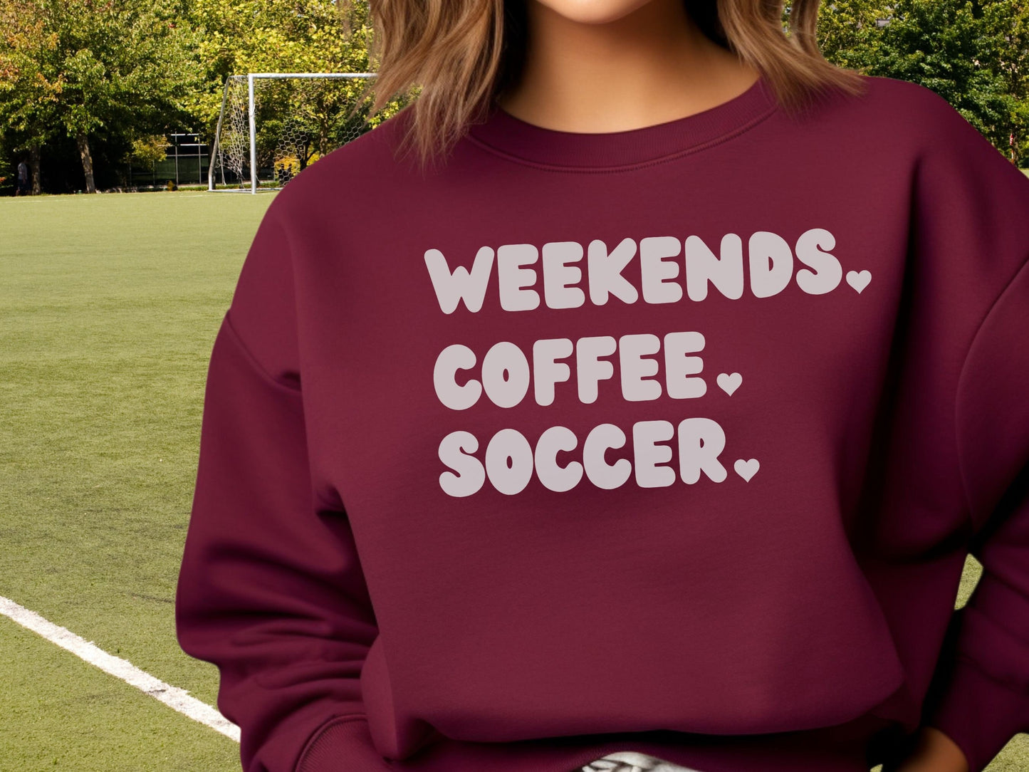 Weekend Coffee Soccer Sweatshirt, Soccer Sweatshirt, Soccer Mom Sweatshirt, Sweatshirt for Women, Game Day Sweatshirt, Soccer Lover Gift