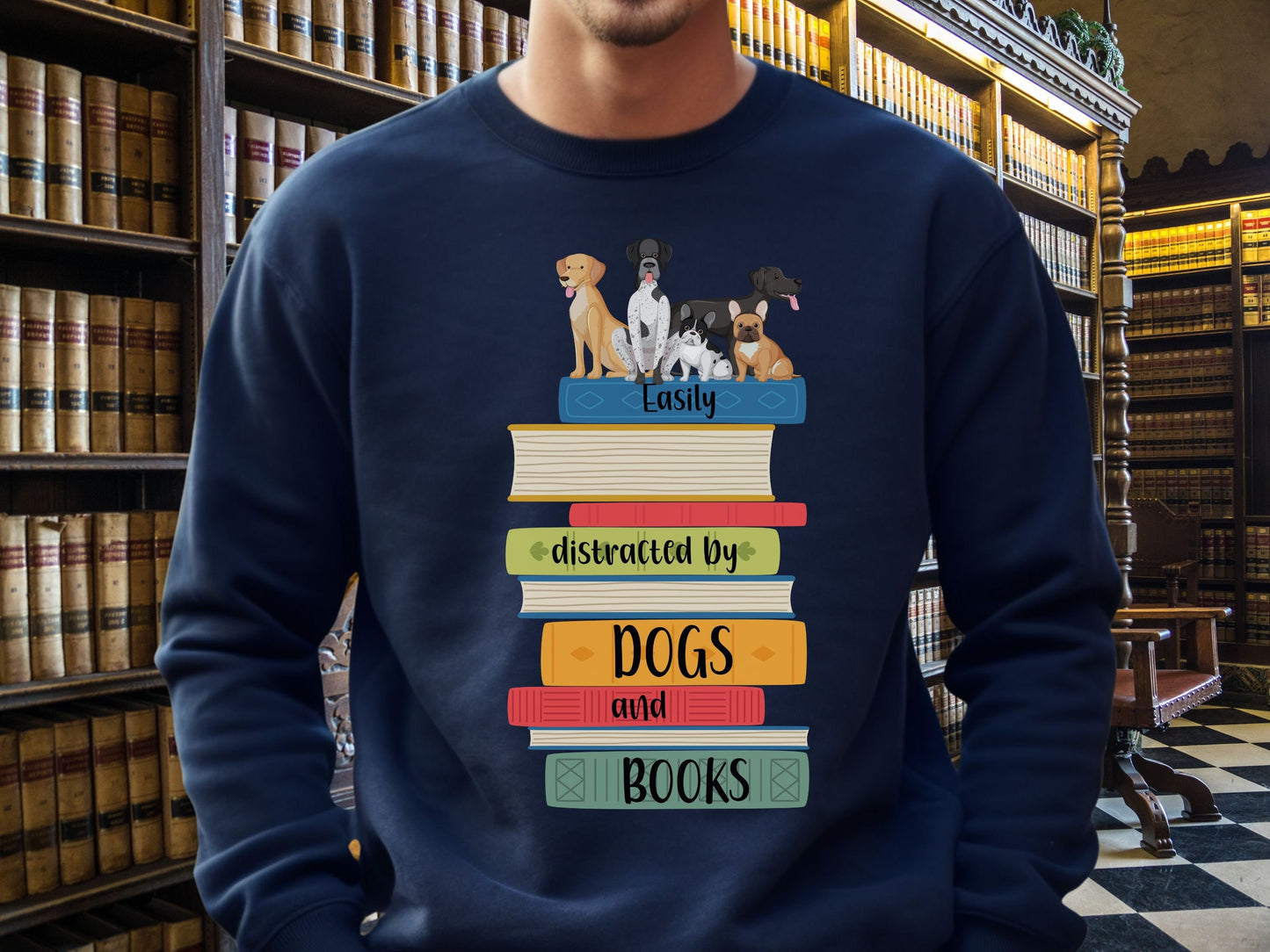 Dogs and Books Sweatshirt, Book Shirt, Reading Sweatshirt, Book Lover Sweatshirt, Librarian Gift, Book Gift, Dog Lover Sweatshirt, Dog Gift