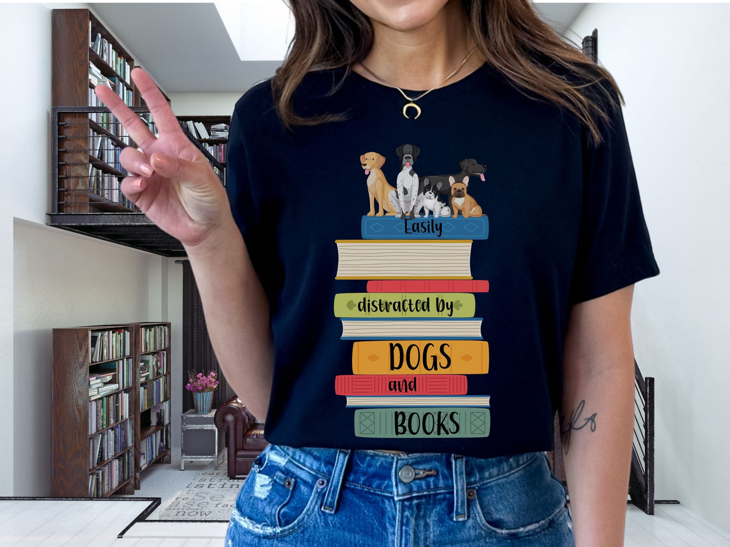 Dogs and Books T-Shirt, Book Shirt, ReadingShirt, Book Lover Shirt, Librarian Gift, Book Gift, Dog Lover Shirt, Dog Gift, I Love Dogs Shirt