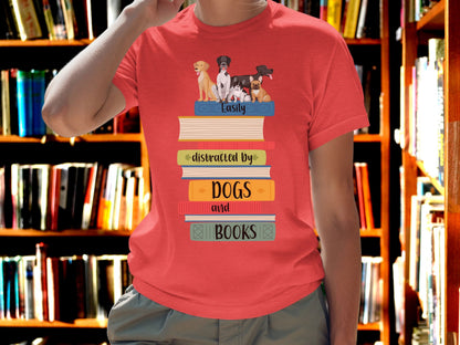 Dogs and Books T-Shirt, Book Shirt, ReadingShirt, Book Lover Shirt, Librarian Gift, Book Gift, Dog Lover Shirt, Dog Gift, I Love Dogs Shirt