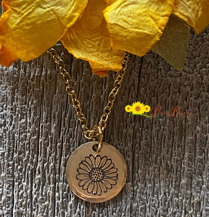 Flower Birth Month Necklace, Custom Flower Necklace, Mother's Day Flower Necklace, Birth Month FlowerJewelry, Gift for Mom, Grandma Necklace