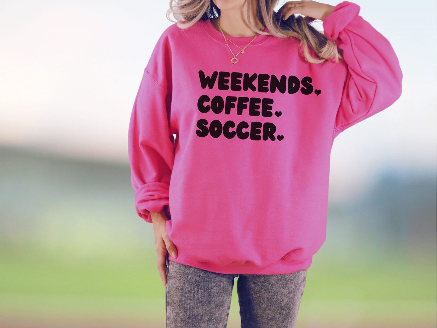 Weekend Coffee Soccer Sweatshirt, Soccer Sweatshirt, Soccer Mom Sweatshirt, Sweatshirt for Women, Game Day Sweatshirt, Soccer Lover Gift