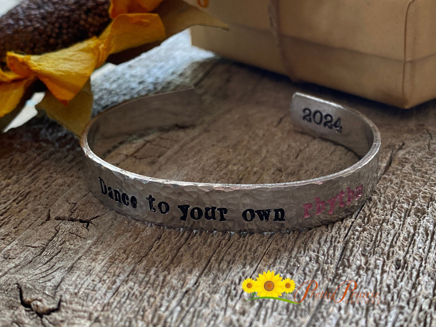 Dance to Your Own Rhythm Cuff, Just Be You, Hammered Bracelet, Hand Stamped, Dancer Jewelry, College Graduate, Daughter Gift, Teen Present