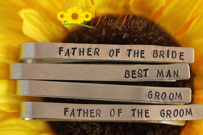 Wedding Tie Bar Clips, Wedding Party Gift, Engraved, Custom Tie Bars, Tie Clips, Father of Bride, Best Man, Groom, Father of the Groom