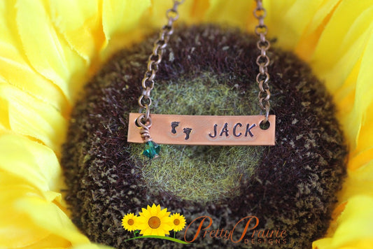 New Baby Bar Necklace, New Mom Gift, Baby Feet Bar, Hand Stamped, Bar Necklace, Mother's Day, New Grandma Gift, Personalized, Baby Reveal