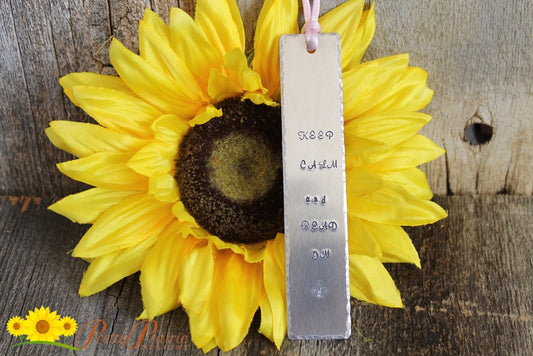 Keep Calm and Read On Bookmark, Quote Bookmark, Custom Readers Gift, Book Club, Bookworm Gift, Hand Stamped, Teacher Present, Retirement