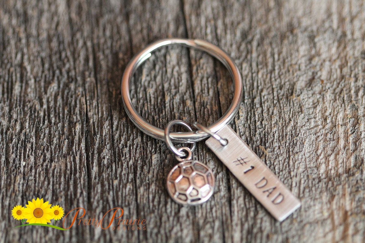 Soccer Tag Keychain, Soccer Ball Charm, Personalized Soccer Player Gift, Team Gift, Soccer Coach Gift, Gym Bag Tag, Father's Day