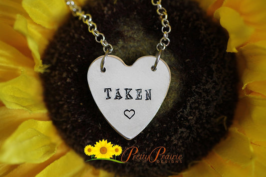 Taken or Available Necklace, Relationship Status Jewelry, Reversible, Breakup Gift, Mixed Metal Jewelry, Newly Divorced Gift, Funny Necklace
