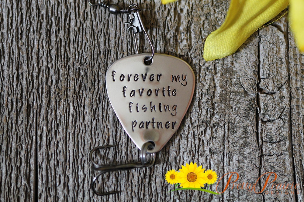 Forever My Favorite Fishing Partner Lure, Hand Stamped Fishing Lure, Engagement or Wedding Gift, Fishing Lover Present, Angler Gift